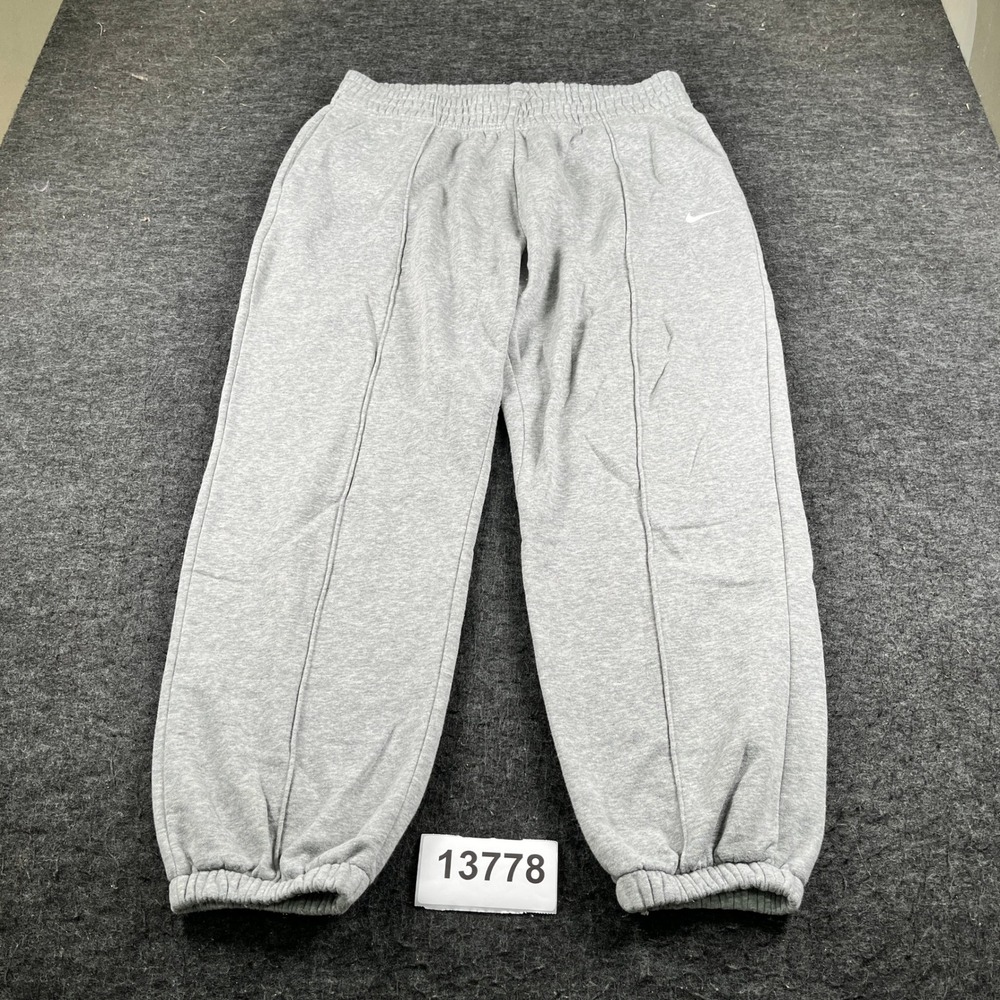 Nike Joggers Sweatpants Women Large Gray Cotton Stretch Fleece Baggy Fit Outdoor